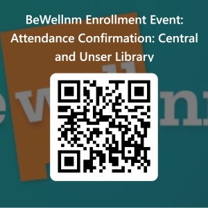 QR Code for BeWellnm Enrollment Event to Confirm Attendance
